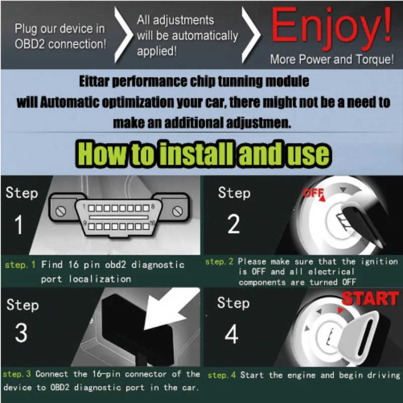  Auto OBD2 Performance Chip Car Tuning Module Lmprove Combustion Efficiency Save Fuel Car Accessorie