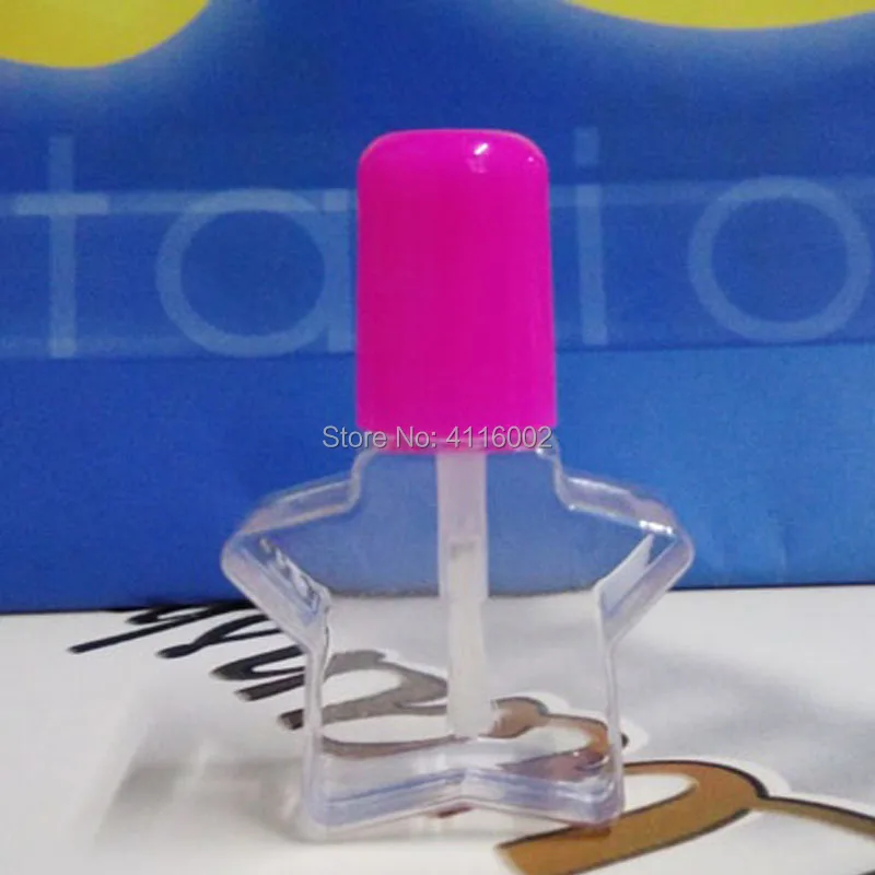 

1000pcs 6ml Empty Plastic Nail Polish Bottle with Brush Star Shape DIY Eyelash Cream Blush Container