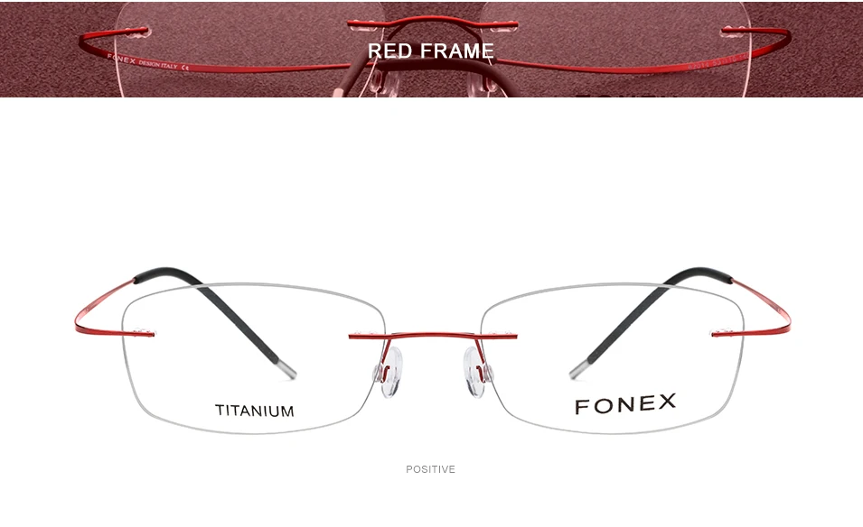 FONEX, очки без оправы, женские, титановый сплав, ультралегкие, по рецепту, квадратные оправы для очков, женские, близорукость, оптическая оправа, очки