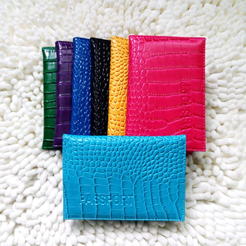 Unisex Crocodile Passport Holders Casual Travel Cute Passport Case women and Girls Leather Case Cover Protection