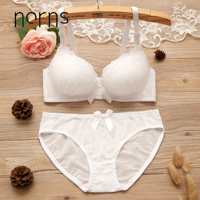 PRO.Frauen Unterwäsche Spitze Push Up Stickerei BH Set BH+Slip Höschen De Dekor