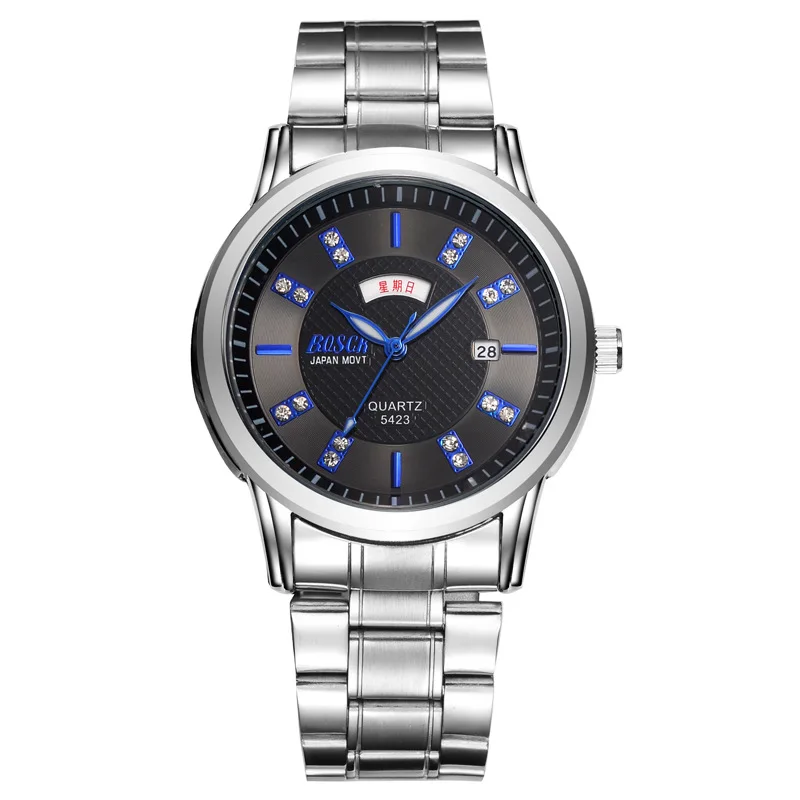 

Top Fashion Quartz Watch Stainless Steel Watches Men Luxury Brand 3TM Waterproof 2016 Relogio Masculino men's wristwatches