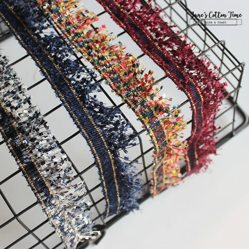 

6yards/lot tassel webbing 3.5cm wide tweed lace trim ribbon with vintage style accessory for bag garment free shipping