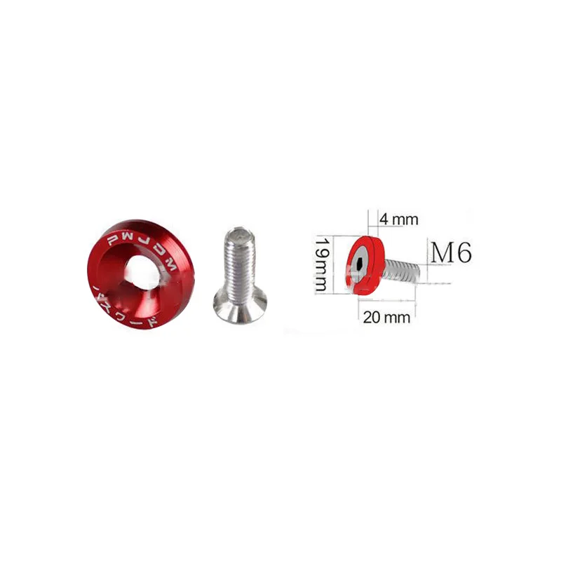10PCS M6x20 car Universal Car Styling Modification JDM Sticker Stickers Password Fender Washer License Plate Bolts Auto Accessorie (2)