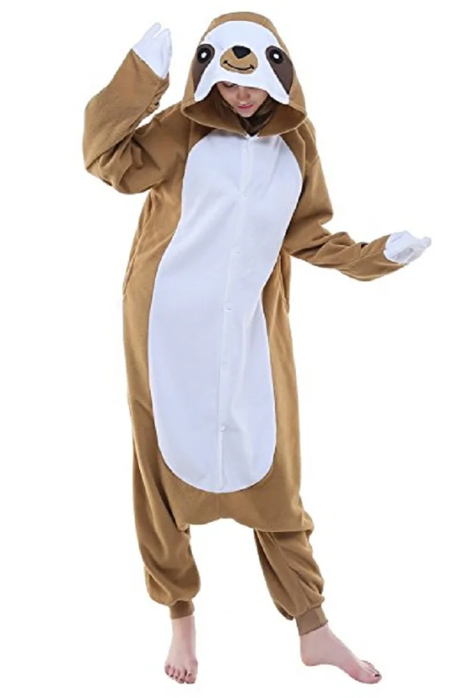 New Unisex Adult Sloth Pajamas Sleepsuit Onesie Sleepwear Pyjamas