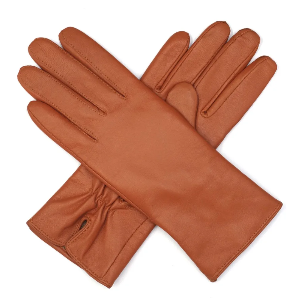 Harssidanzar женские Роскошные итальянские кожаные перчатки с кашемировой подкладкой в винтажном стиле
