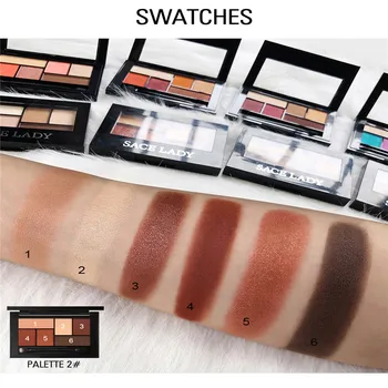 

Nude Eye Shadow Palette Waterproof Pigment Cosmetics Set Shimmer Matte 6Colors Eyeshadow Professional Palette Glitter Makeup Kit