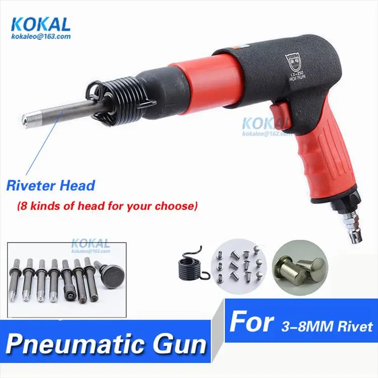 

High quality Pneumatic rivet gun plate rivet semi hollow / solid copper iron aluminum screw pressure riveter nail gun