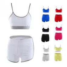 Женский сексуальный спортивный бюстгальтер короткие костюмы набор Быстросохнущий Спортивный жилет шорты тренажерный зал, фитнес, йога нижнее белье для тренировок