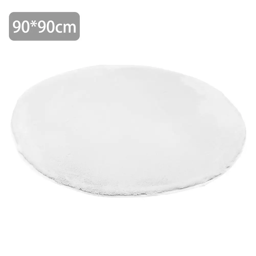 White 90X90cm Украшение для дома круглый коврик коврики Искусственный Кролик меховой ковер спальня домашний интерьер Короткие Плюшевые коврики ковры поставки 3ft* 3ft - Цвет: White 90X90cm