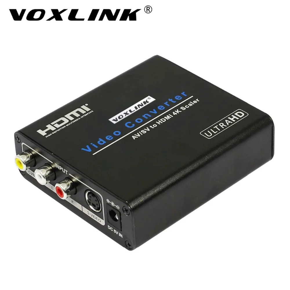 VOXLINK AV/SV к HDMI конвертер композитное видео/S video и стерео аудио 4 К x 2 60 Гц upscaler