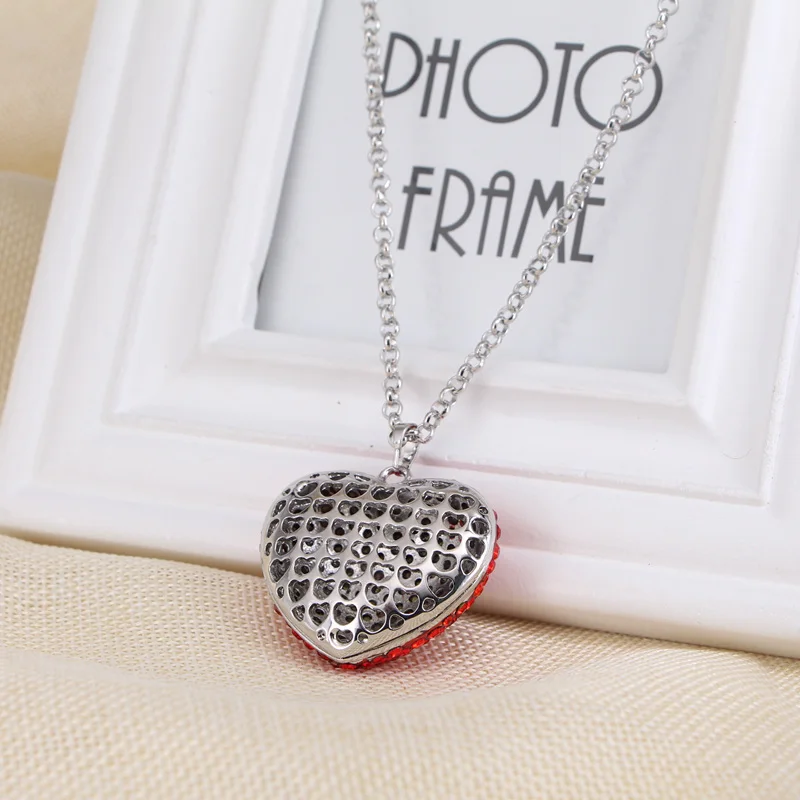2017 Red Crystal Charm Heart Necklace Women Short Neck Accessories Choker Necklaces for Women Necklaces&Pendants XL00010 Coker