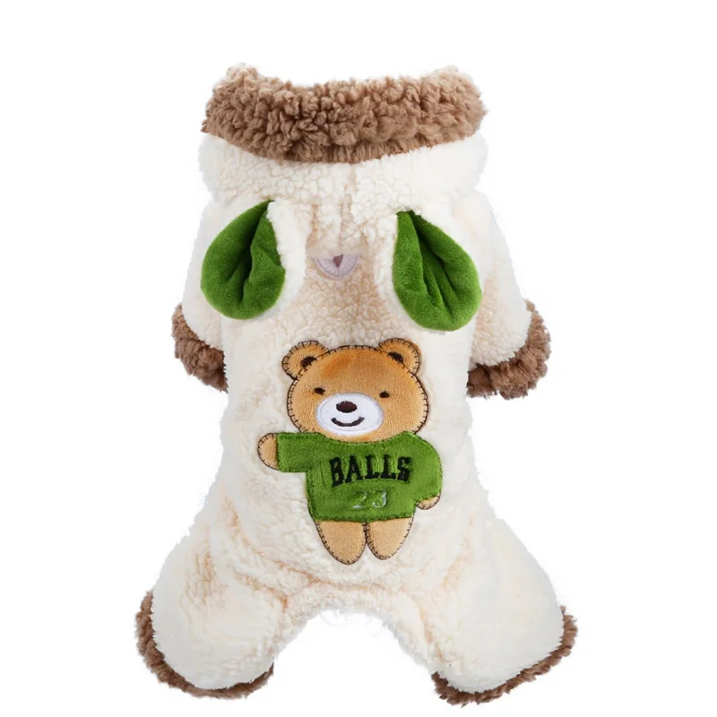 

Autumn Dog Jumpsuit Cartoon Bear Pet Outfit Costume for Chihuahua Teddy Clothes Hood 2 Color XS S M L XL