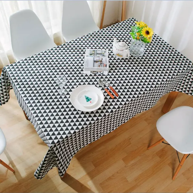 Us 20 99 Triangle Pattern Decorative Table Cloth Cotton Linen Tablecloth Dining Cover For Kitchen Home Decor In Tablecloths From Garden