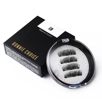 

BONNIE CHOICE 3D Magnetic Eyelashes with 3 Magnet False Eyelashes Handmade Eye Lashes 4Pcs Eye Makeup Kit