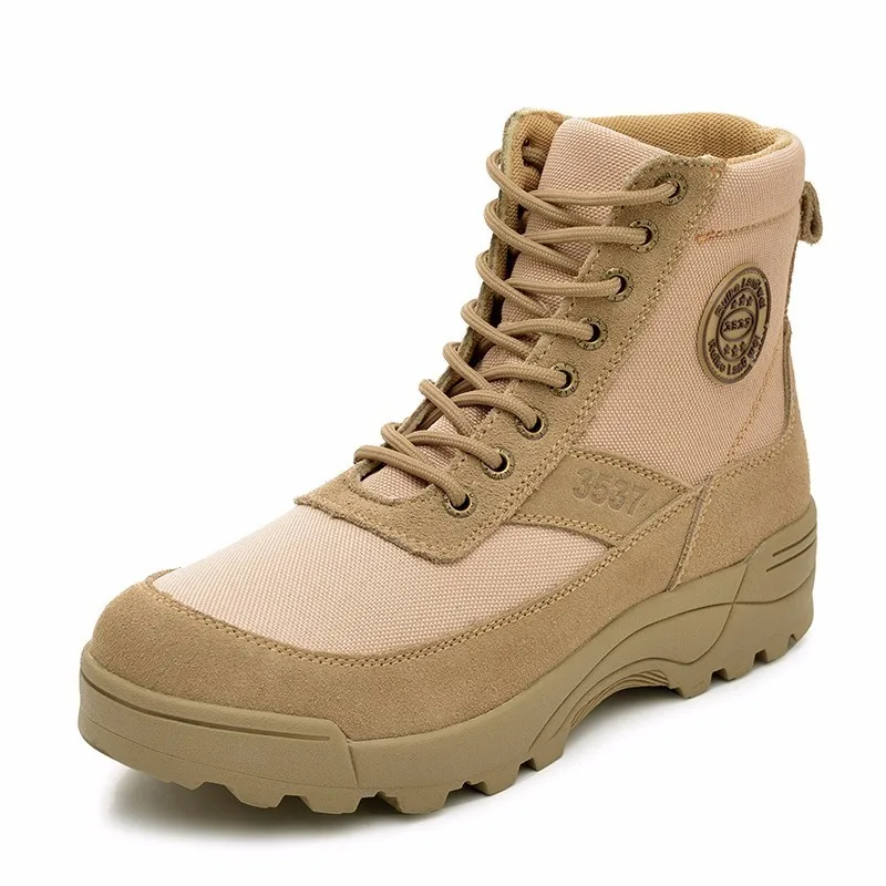 

New high combat boots outdoor sports climbing riding camping military breathable spring men's outdoor training boots camo sand