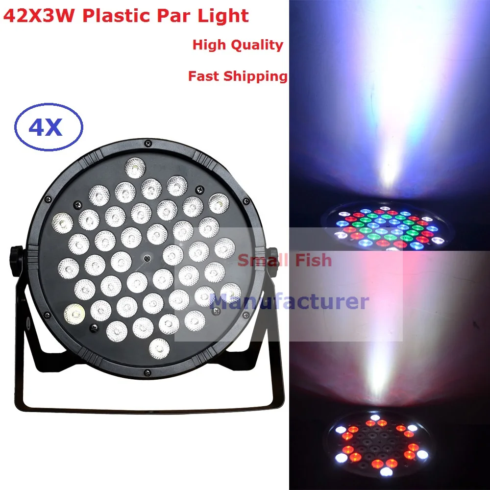 

Factory Price 4Pcs/Lot New LED Flat Par Light 42X3W RGBW Single Color Home Party Lights DJ Equipment Stage Effect Beam Lighting