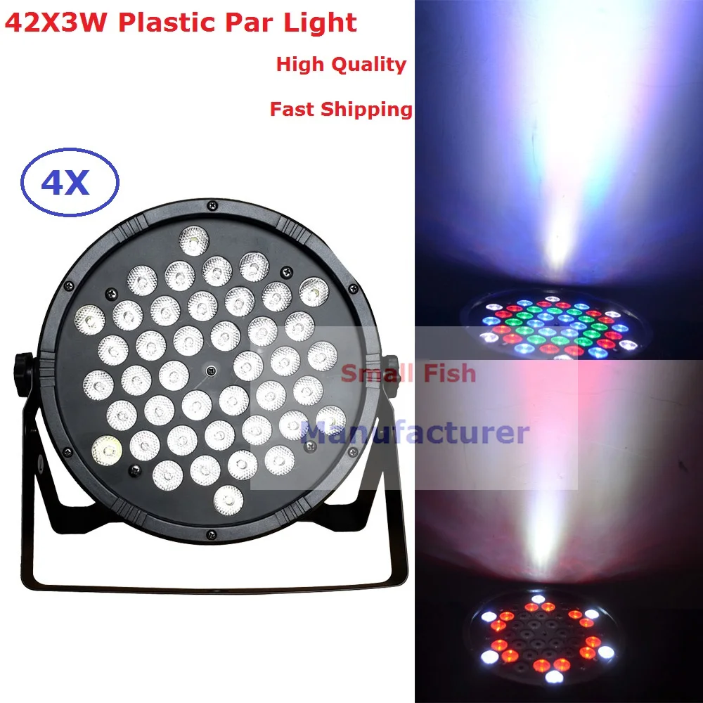 Заводская цена 4 шт./лот Новый светодиодный плоский свет номинальной 42x3 Вт RGBW один Цвет дома Вечерние огни dj оборудования Сценический