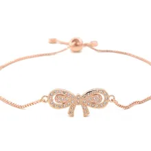 Золотая, серебряная цепочка micro pave cz Циркон кубический цирконий веревочный браслет с регулировкой макраме fged01 браслет в форме лука ювелирные изделия для женщин