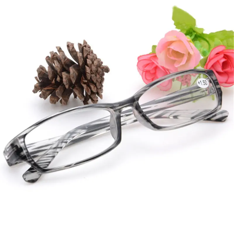 KUJUNY Wood Grain Reading Glasses Diopter 2.5 3.0 PC Stripe frame Presbyopic Glasses Resin Lens Hyperopia Prescription Eyewear