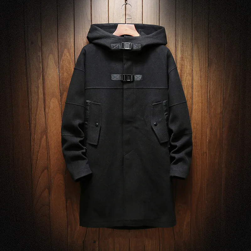 autumn and winter New style Men's fashion casual Long style trench coat Men's Cotton hooded jackets men size M-5XL