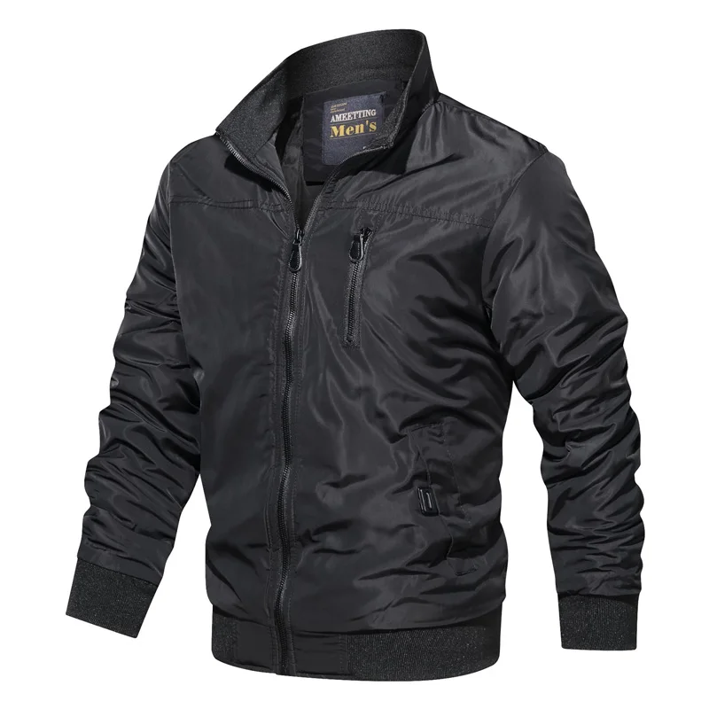MANTLCONX демисезонная куртка пилота Мужская Военная тактическая куртка мужская ветровка куртка-бомбер армейская куртка chaqueta hombre - Цвет: Черный