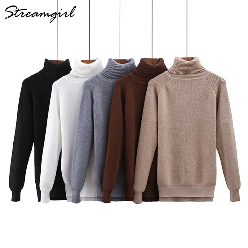 Streamgirl Winter Clothes Women Sweater Women's Turtleneck Sweaters Female Womens Sweaters 2018 Winter Yellow Sweater Knitted