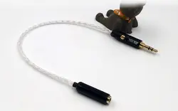 Чистого серебра 4 поделиться ручной работы компьютера удлинитель для наушников энтузиаст 3.5 мм мужчин и женщин без потерь аудио кабель