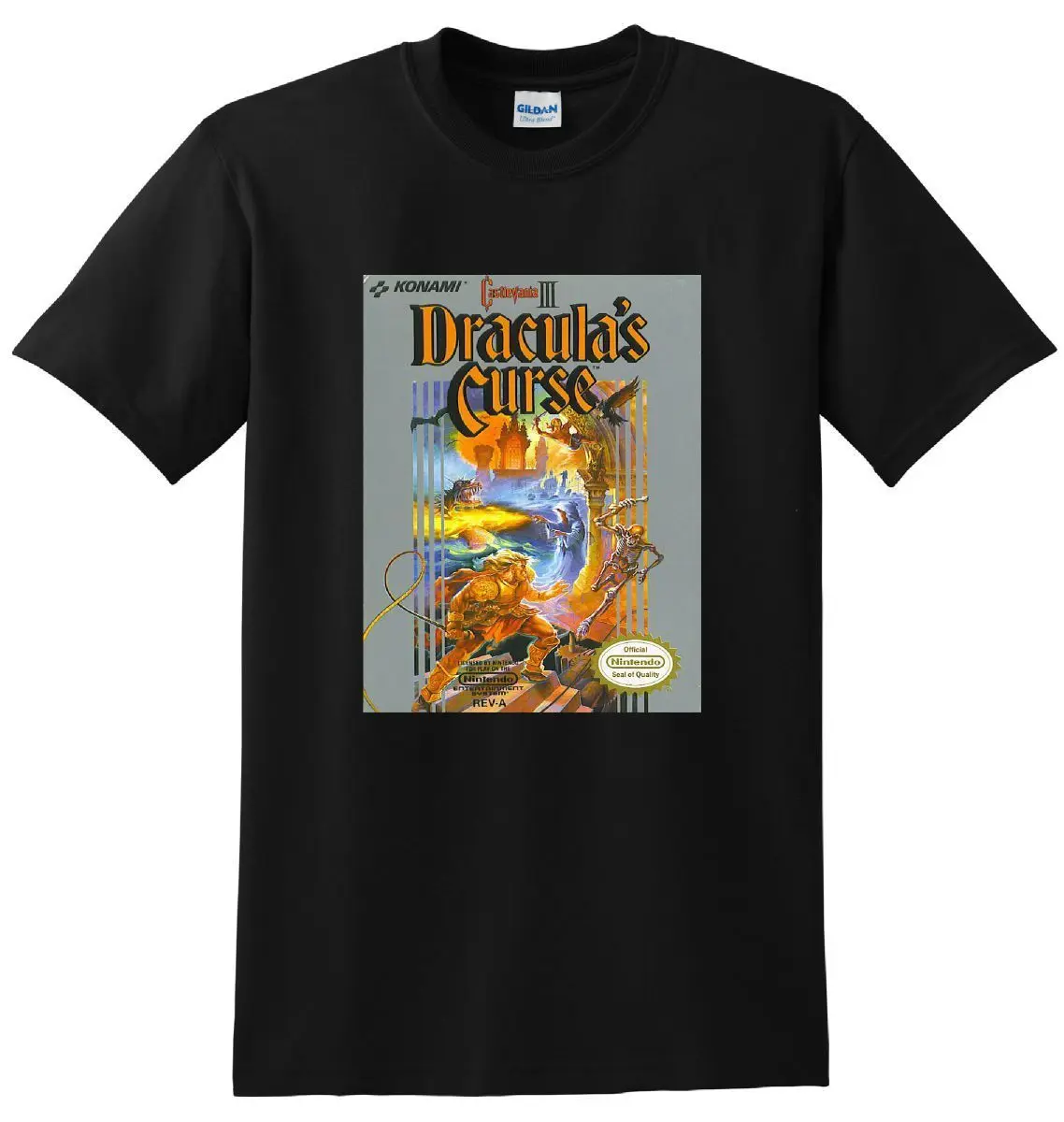 Castlevania III Nes Классическая игра футболка-черная рубашка новая мужская мода с коротким рукавом Футболка мужская с коротким рукавом 100% хлопок