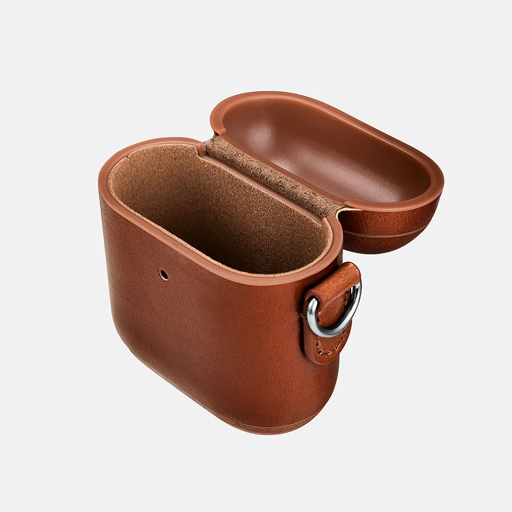 For Apple Airpods 2 Protective Case Genuine Leather Case for Airpods Vintage Leather Headphone Cases Cover Earphone Accessories