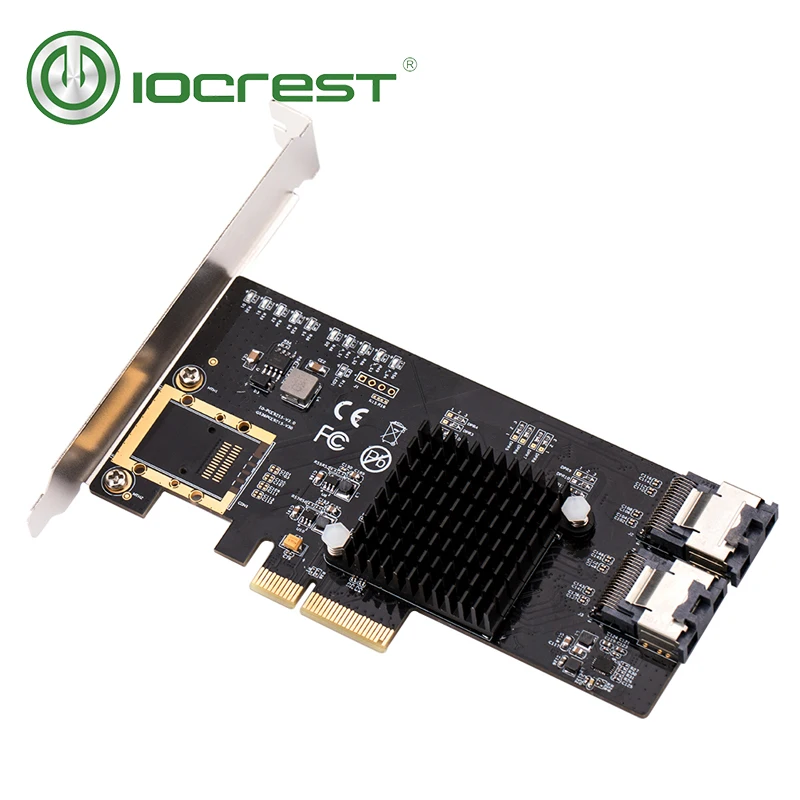  IOCREST PCIe zu 8 interne Ports SATA 6g Mit SFF8087 Karte mit Mini SAS zu SATA Kabel PCI Express ss