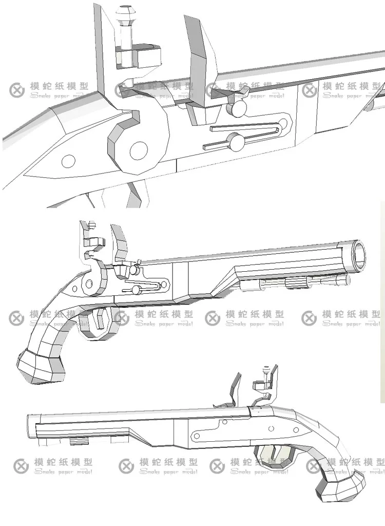 1:1 Пираты Карибы флинтлок 3D бумажная модель пистолет оружие Пазлы бумажное ремесло ручная игрушка