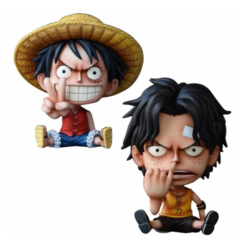 

New Anime One Piece Monkey D Luffy Action Toy Figure Pick Nose Victory Sign Collection PVC Model Toys for Children Gifts