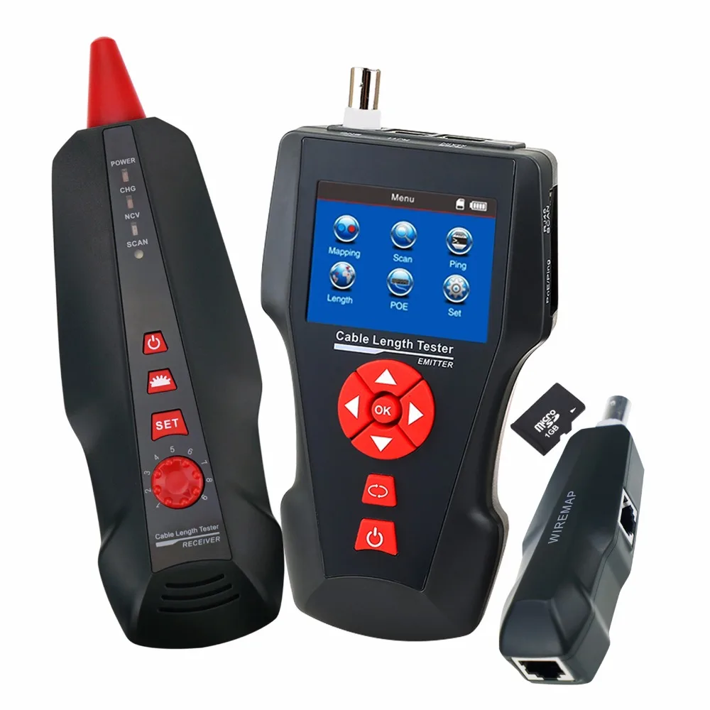 RJ45 RJ11 BNC Coax Network w/ Free TF Card Handheld Cable Tester Wire