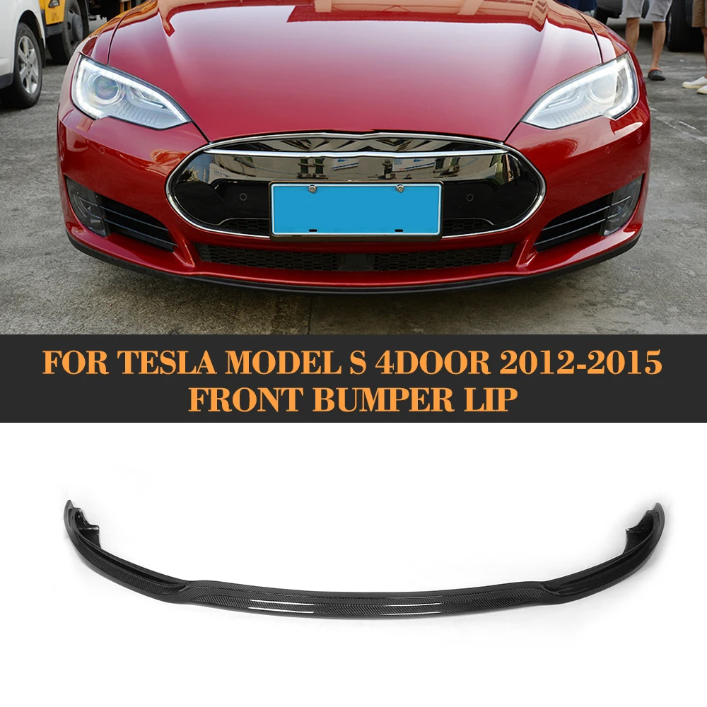 Carbon Fiber Car Front Bumper Lip Spoiler for Tesla Model