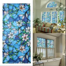 Дизайн орхидеи Непрозрачный тонирование матовое стекло декоративные пленки; без клея статичный клеящийся для личного пространства витражное окно наклейки размер 90*200 см