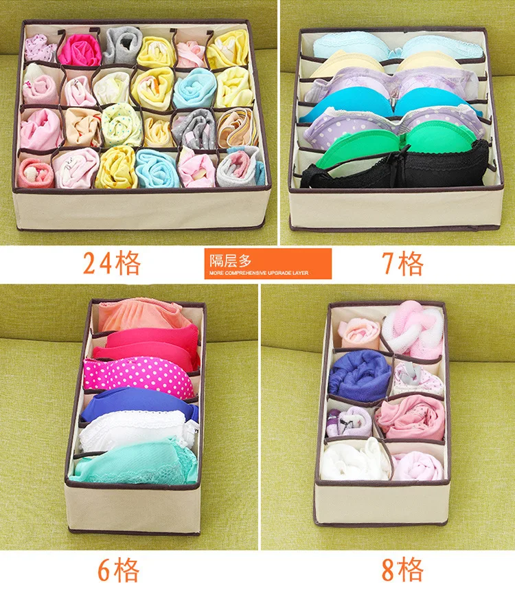 4PCS Storage Boxes Underwear Divider Drawer Lidded Closet Organizer Ropa Interior Organizador For Ties Socks Shorts Bra