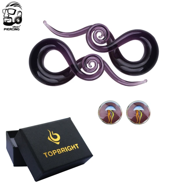2pcs Gl Ear Spiral Taper Gauge And Jellyfish Plug Tunnels 2pcs Gl Ear Spiral Taper Gauge And Jellyfish Plug Tunnels Earring Gauges With Gift Bo