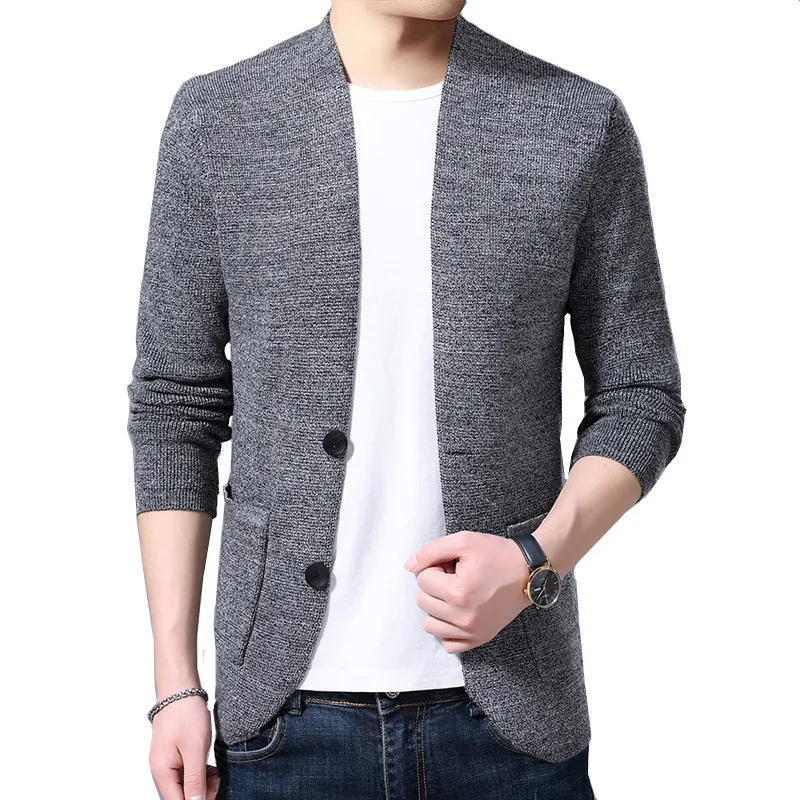 

Sweater Cardigan Men's Wool Single Breasted Simple Solid Color Urban Style Loose Sweater Jacket Asian Size M-4XL 2019 New
