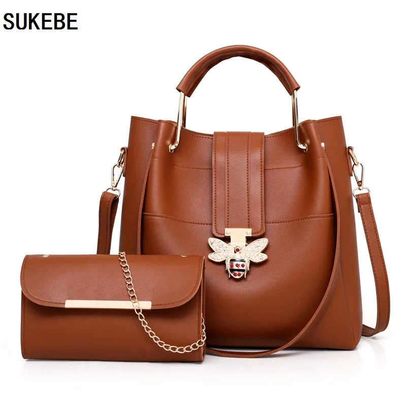 SUKEBE New Design Composite Bag Women Handbags 2pcs/ Sets Crossbody Bags for Women Luxury
