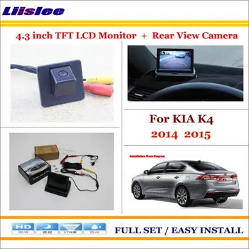 

Liislee For KIA K4 2014 2015 In Car 4.3" Color LCD Monitor + Car Rear Back Up Camera = 2 in 1 Park Parking System