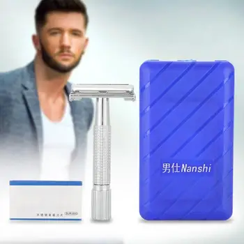 

Manual Mens Classic Straight Double Edge Blade Beard Shaver with Case