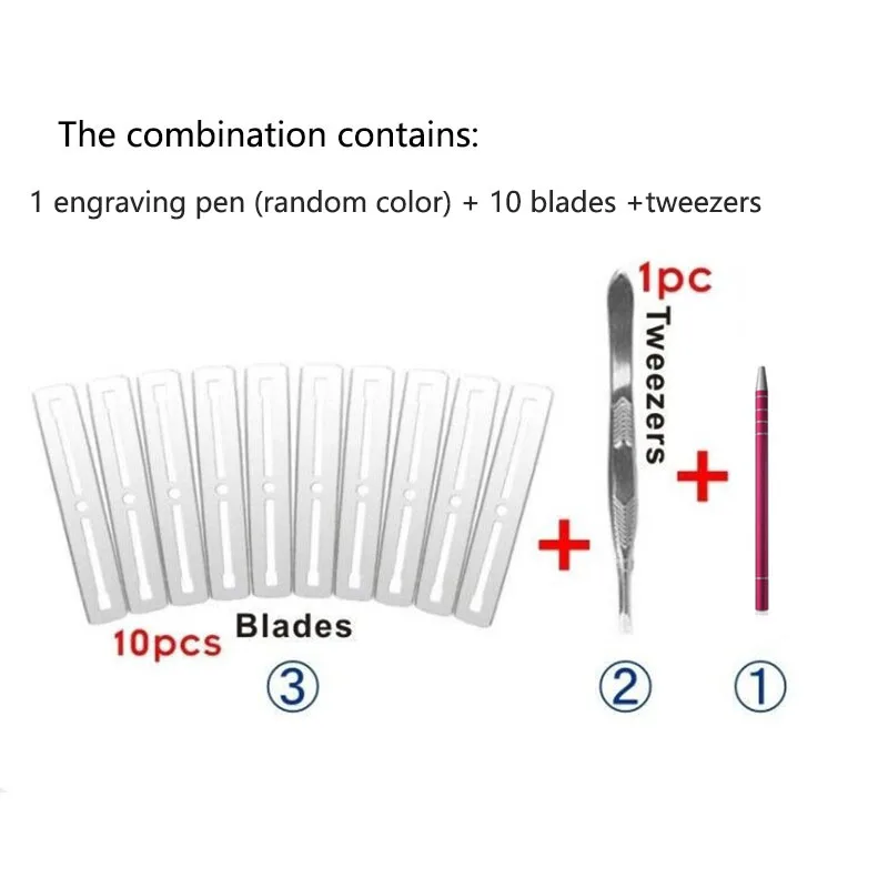 1 шт. прическа ручка с гравировкой+ 10 шт. лезвия профессиональные триммеры для укладки волос брови бритья салон DIY аксессуары для прически