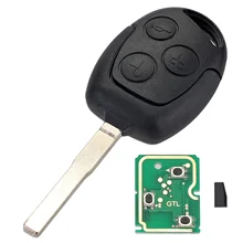 3 Buttons Remote Car Key Shell Case 433MHz Chip Fob HU101 for FORD Fusion Focus Fiesta C-Max Car Key Case D25