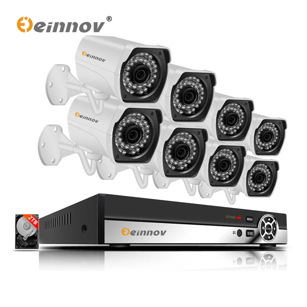 

Einnov 8CH 4CH 1080P POE Video Surveillance Kit NVR CCTV Security System 2MP Outdoor Waterproof IP Camera IR Night P2P Danala HD