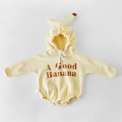 Комбинезон с мехом Детские 2018 Одежда для новорожденных с капюшоном бархатные толстые младенческой детская зимняя комбинезон