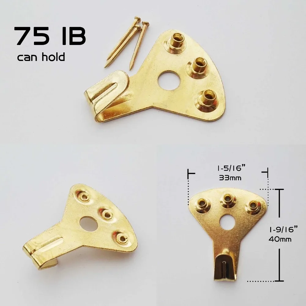 Wall hooks Picture frame hangers Hanging hooks 10pcs Steel Metal Picture Photo Oil Painting Hook Hanger Hard Wood Solid Wall No trace Furniture Accessories