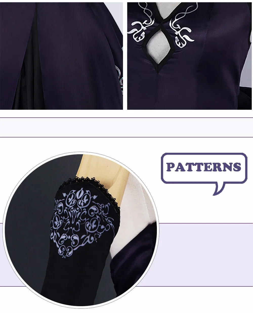 Anime cosplay Customized available Saber Costume Artoria Pendragon Anime Fate Stay Night UBW Fate Zero Sword Cosplay Black Dress (24)
