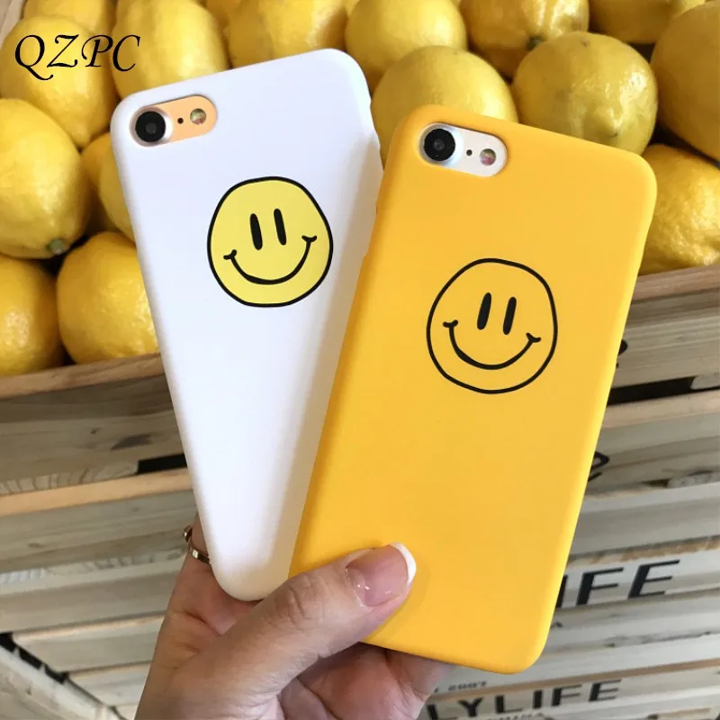 

2018 Fashion Candy Color Lovers Cases For iPhone X 8 8Plus 7 7Plus 6 6s 6splus 6Plus Case Shell Smile Matte White Dropshipping