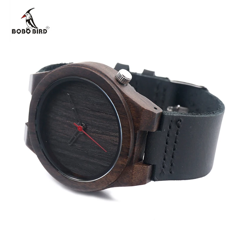 2017 BOBO BIRD Men Wooden Watches Real Leather Strap Black Wood Watch Japan Move' Quartz Wristwatch relogio masculino C-B10 2017 BOBO BIRD Men Wooden Watches Real Leather Strap Black Wood Watch Japan Move' Quartz Wristwatch relogio masculino C-B10
